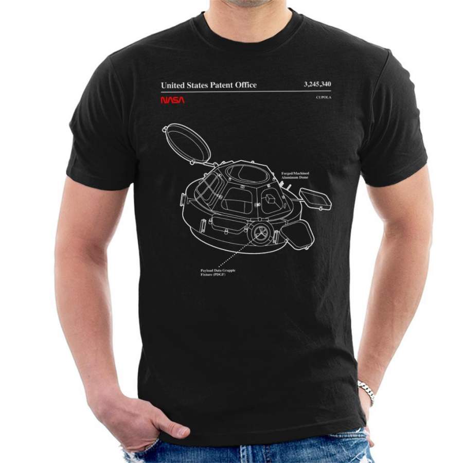 NASA Cupola Observation Hatch Blueprint Men’s T-Shirt