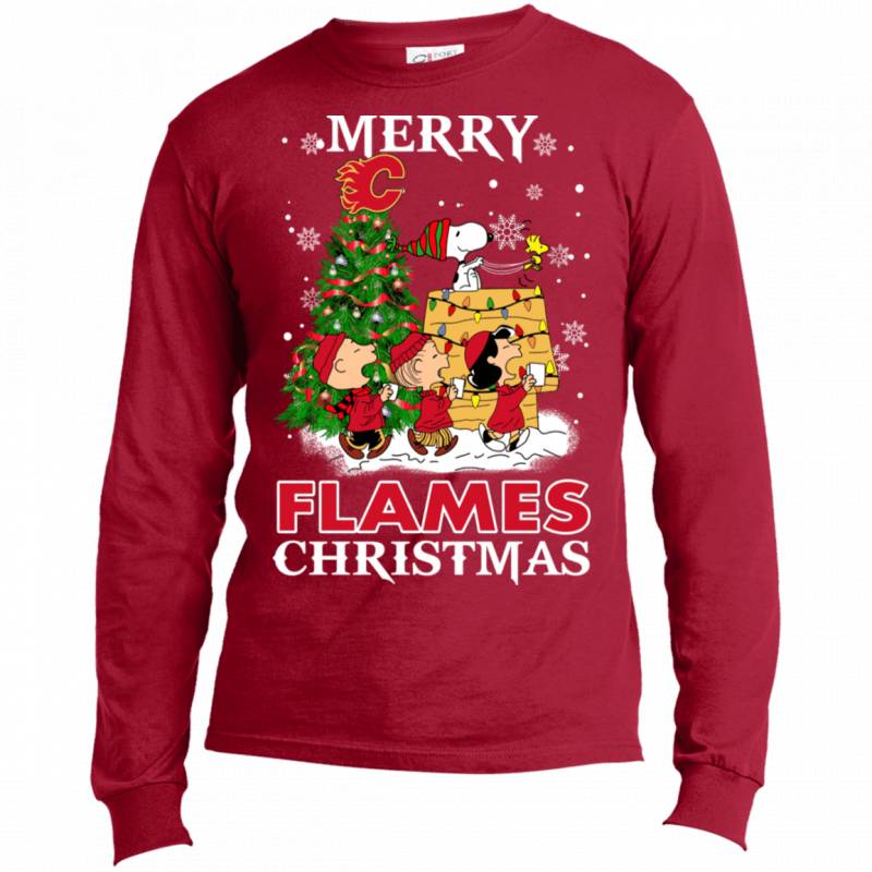 Merry Calgary Flames Christmas Snoopy Ugly Sweater Style Shirts