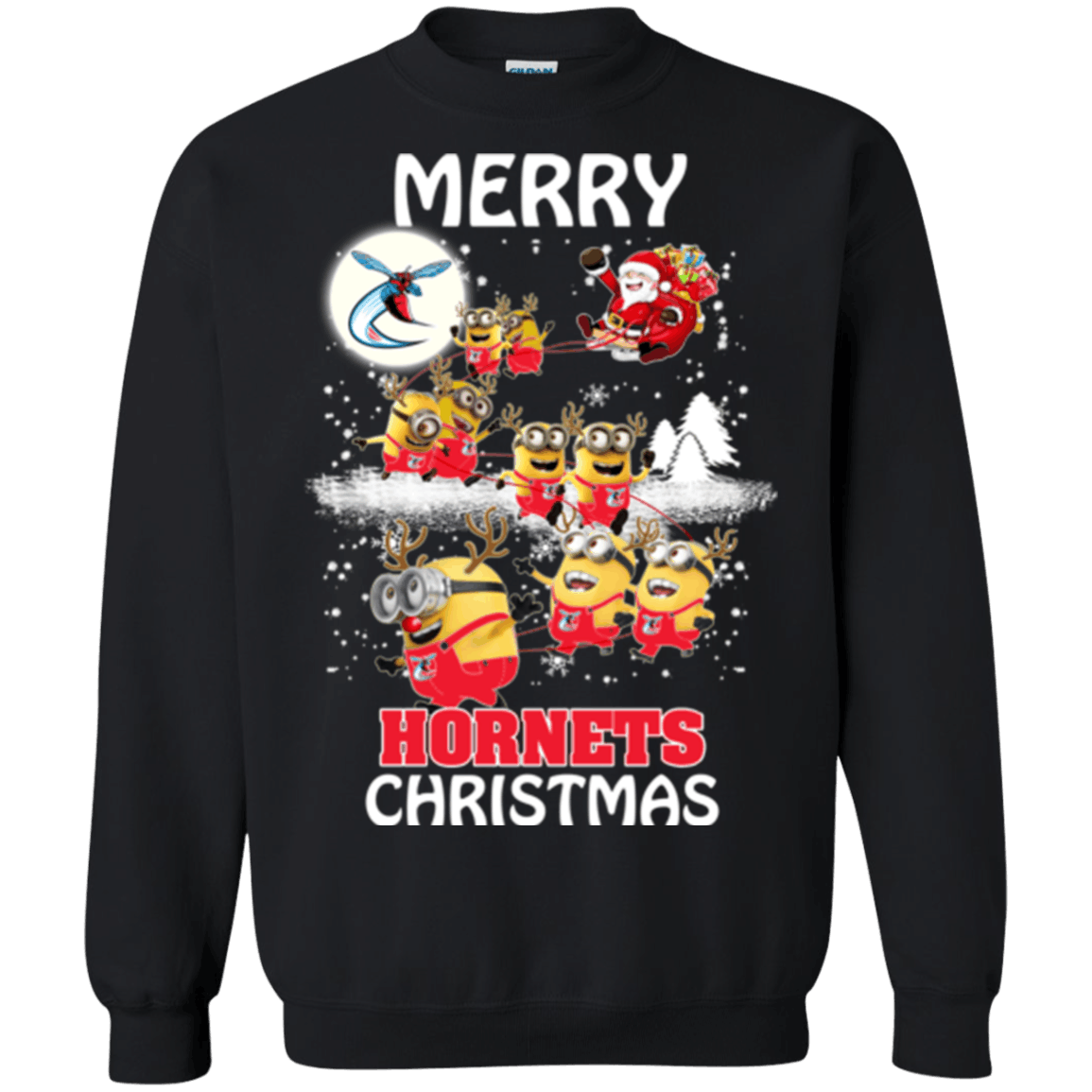 Unbelievable Delaware State Hornets Minion Ugly Christmas Sweaters Santa Claus With Sleigh Hoodies Sweatshirts