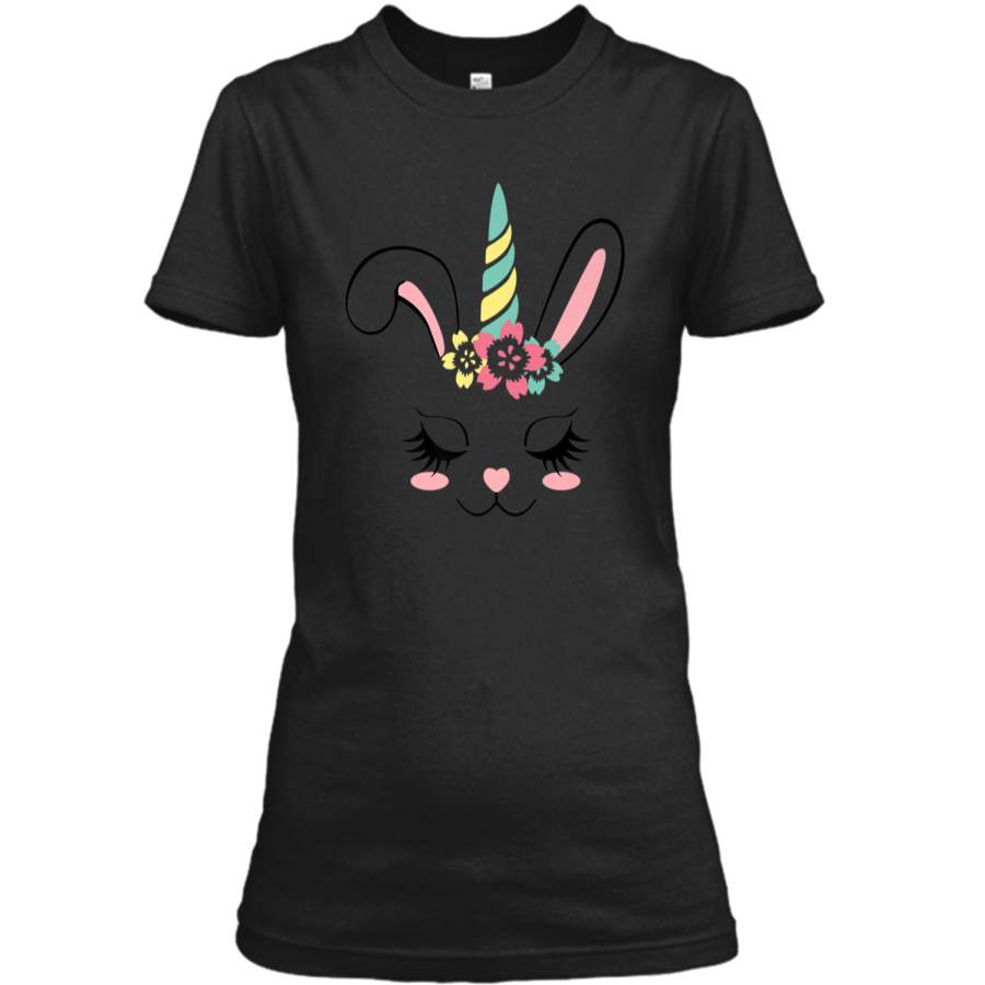 Bunnycorn Easter Bunny Rabbit Face Unicorn Kids T Shirt Gift Ladies Custom