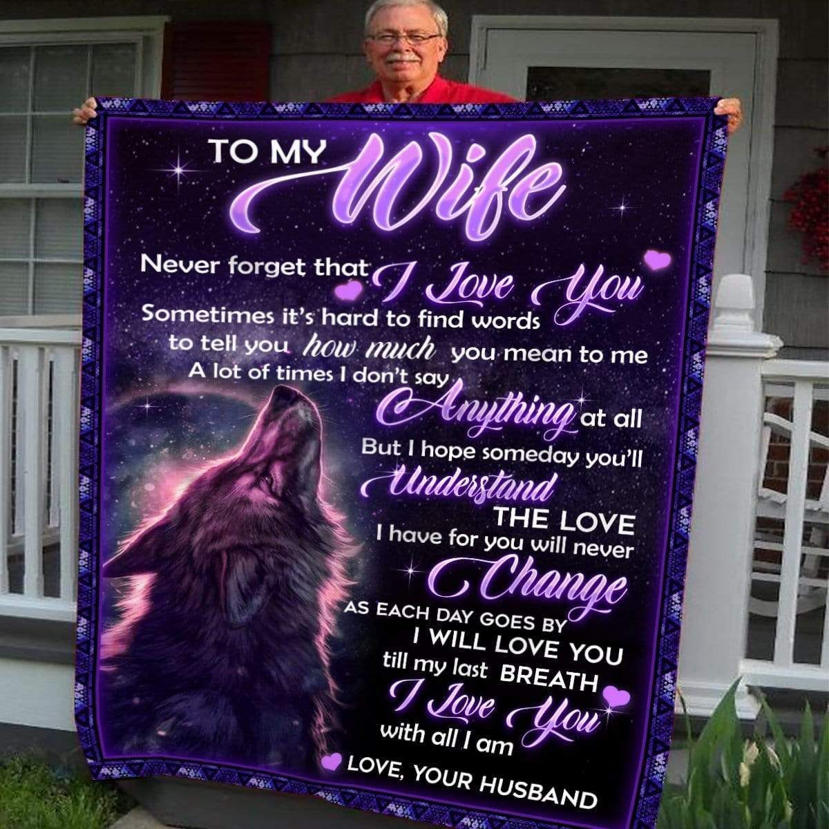 To My Wife You Are So Amazing Animal Printed Fleece Blanket