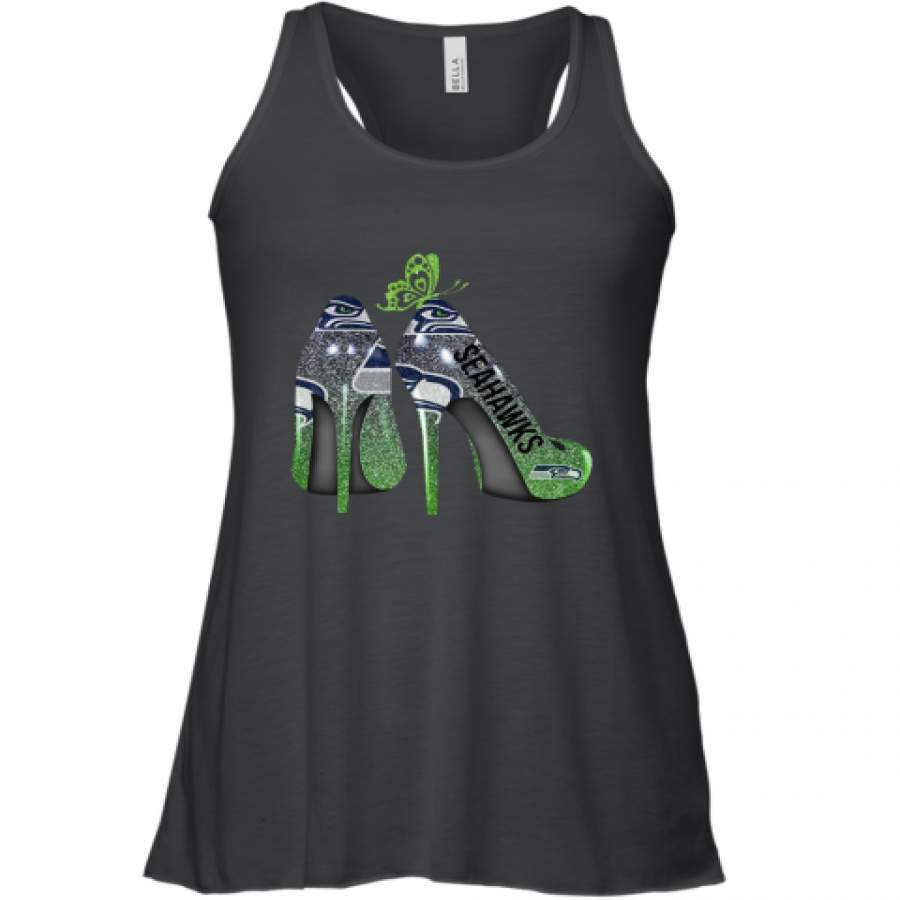 Butterfly High Heels Seattle Seahawks Racerback Tank