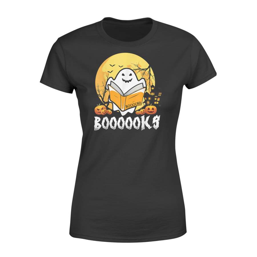 Boooks Halloween Boo Ghost Reading Book Lover Halloween Gift – Standard Women’s T-shirt
