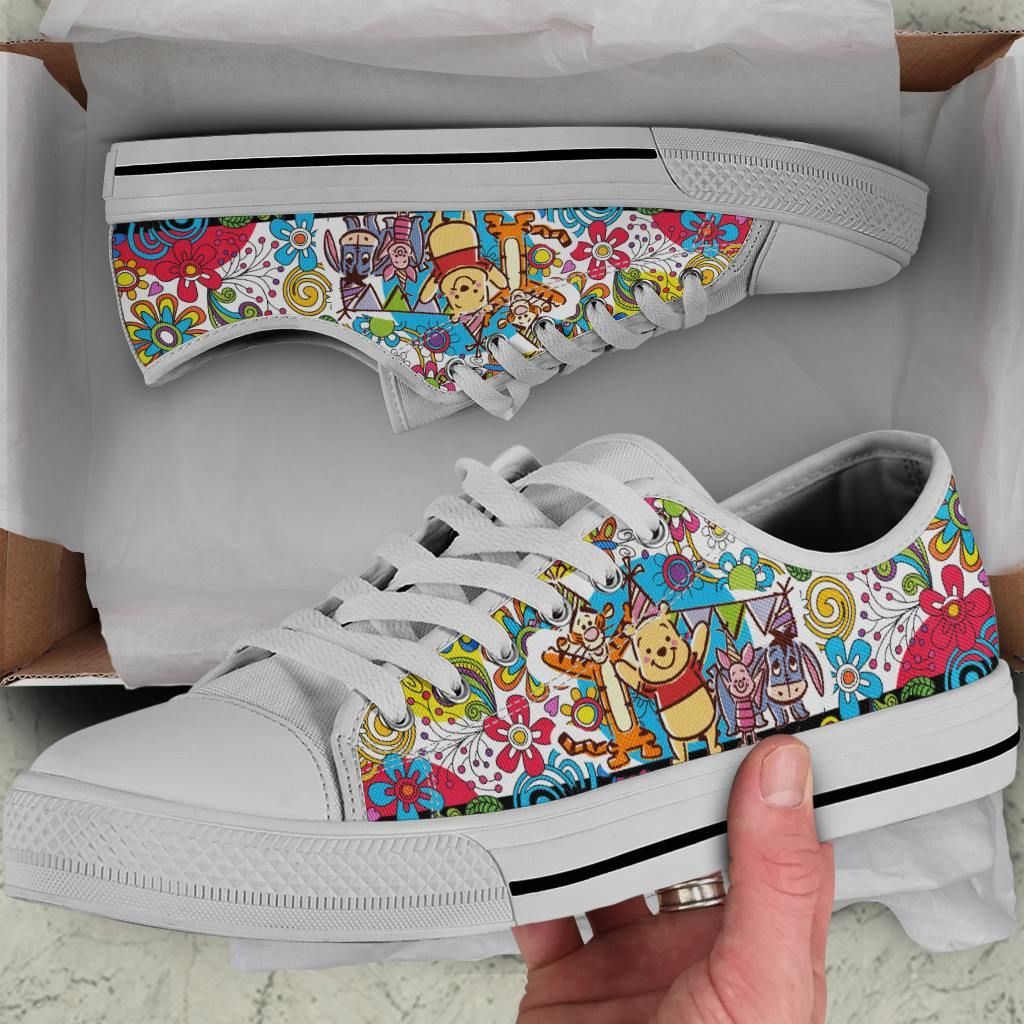 Flowers Winnie The Pooh Low Top Shoes