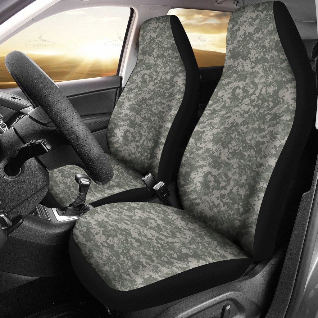 Desert Grey Digital Camouflage Car Seat Covers Pair, 2 Front Car Seat Covers, Seat Cover For Car, Car Seat Protector, Car Accessory