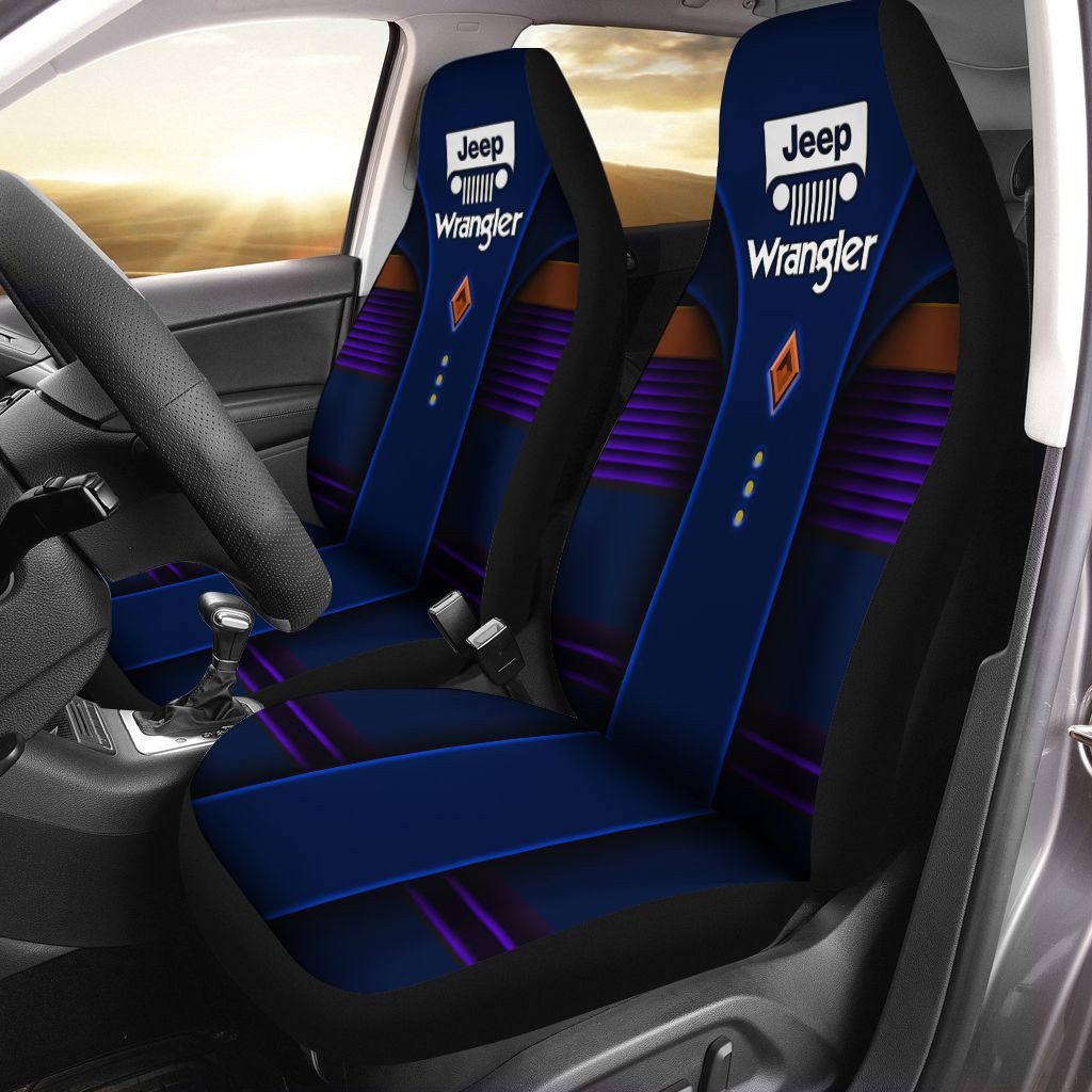 Jeep Wrangler Car Seat Cover (Set Of 2) Ver 16 (Blue)