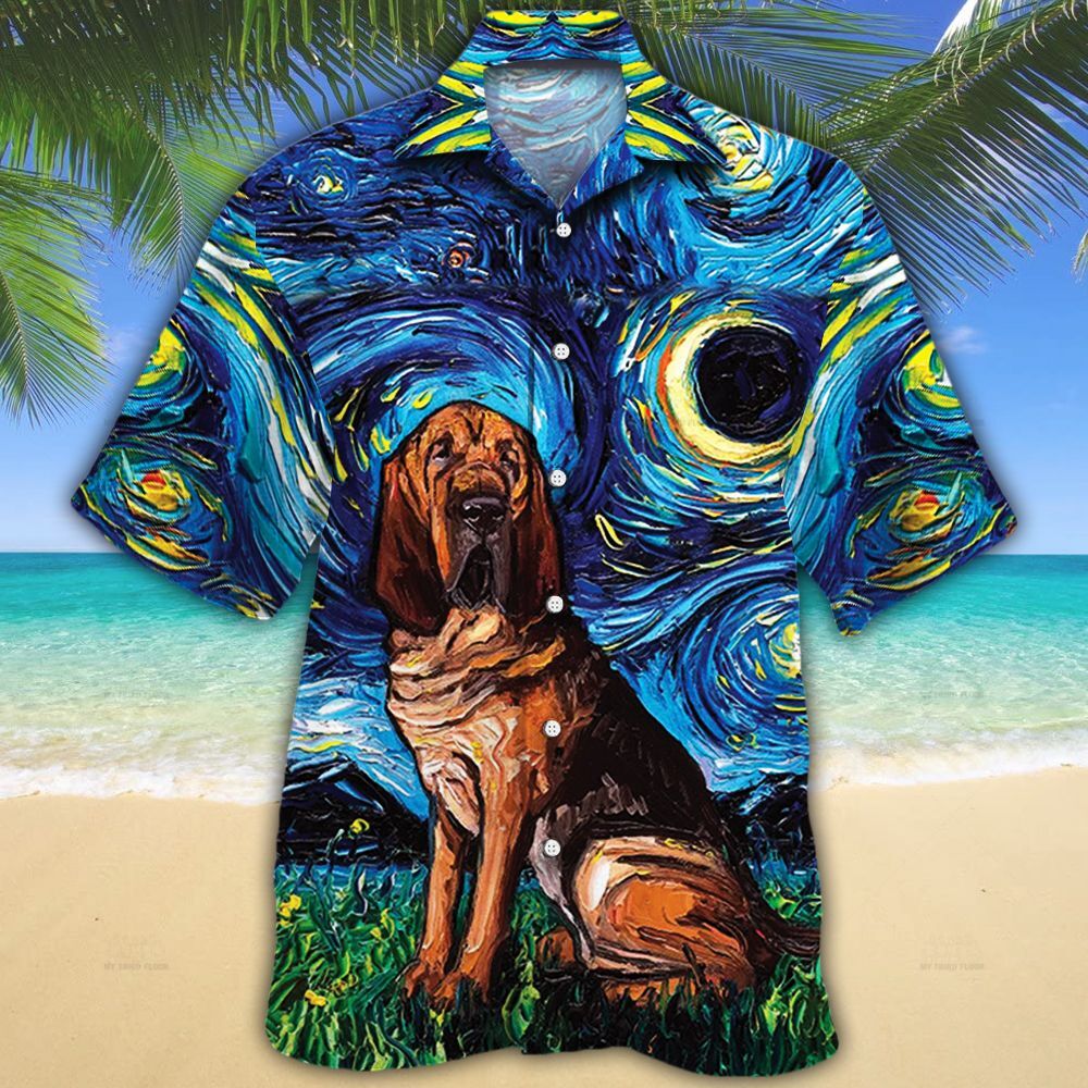 Bloodhound Dog Lovers Night Hawaii Shirt Ha68197