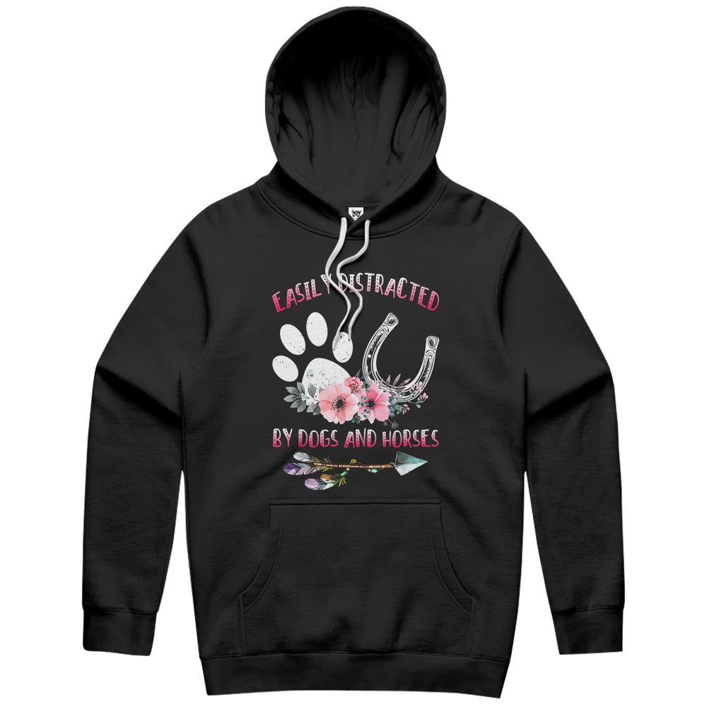 Horse Shirts For Women Easily Distracted By Dogs And Horses Hoodie