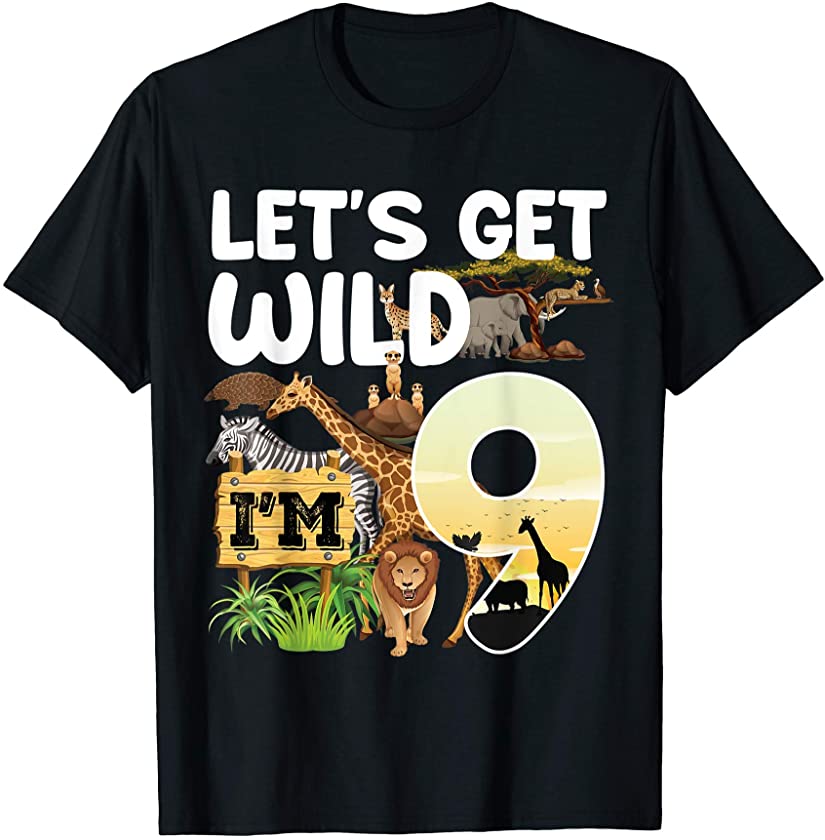 9 Year Old Zoo Birthday Safari Jungle Animal 9th B-day T-Shirt