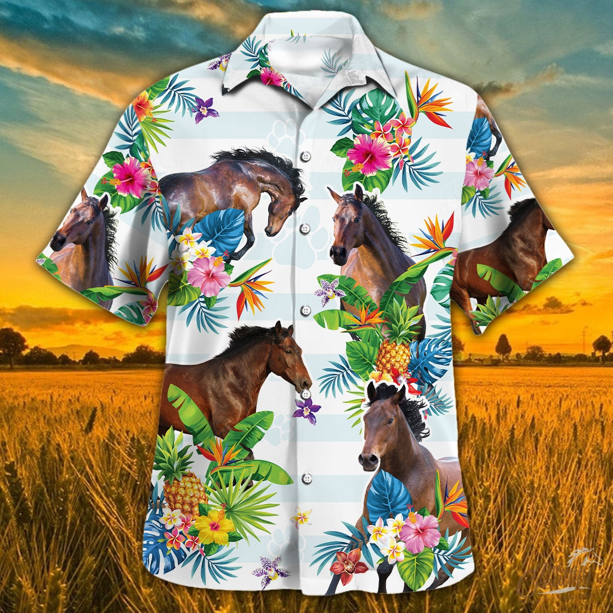 Horse Tropical Flower Hawaii Hawaii Shirt For Men Women Ha33249