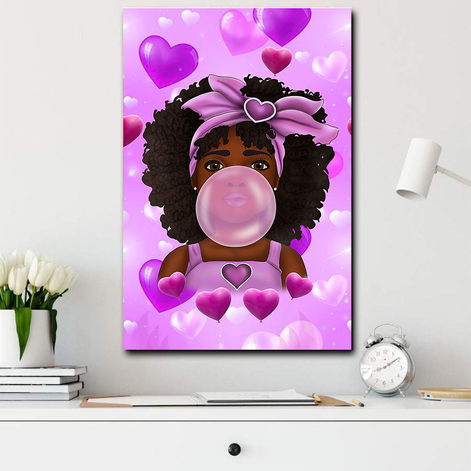 African Art Poster Black Girl Princess Illutration Living Room Bedroom Bathroom Home Decoration