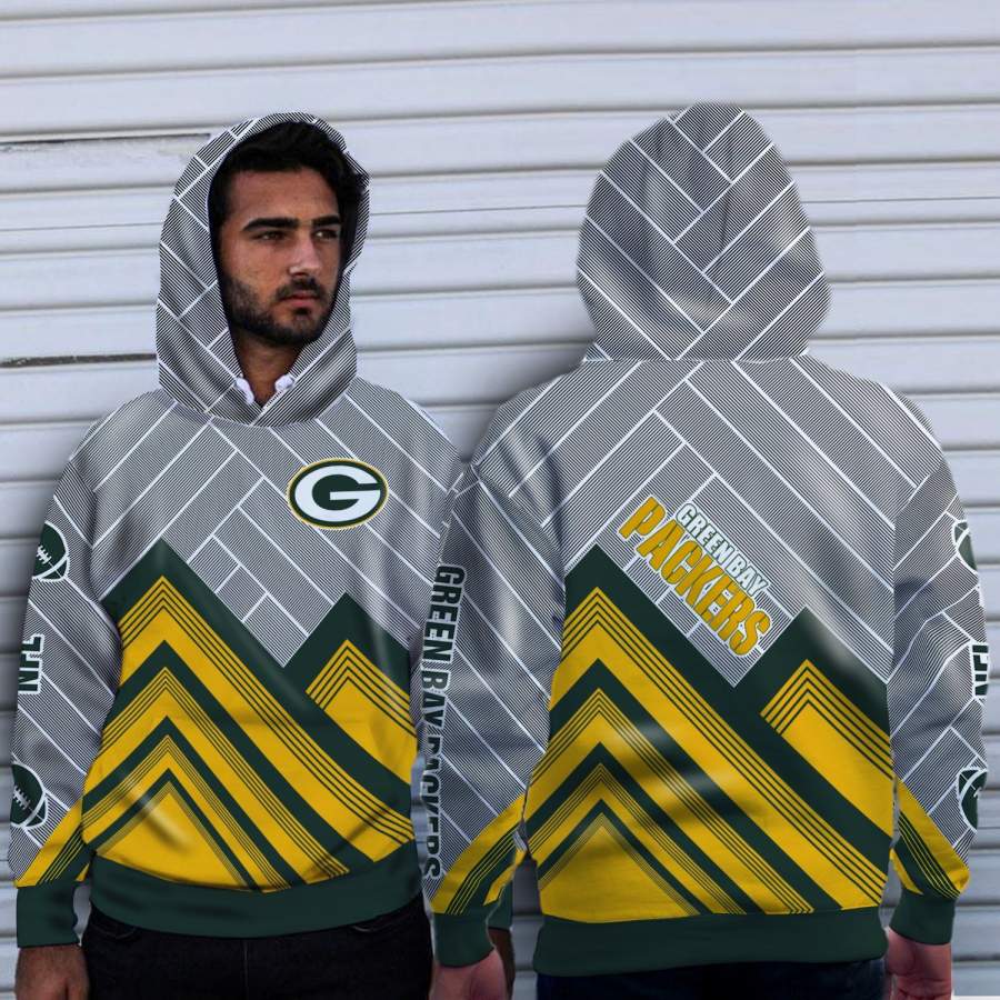 Fashion Cross Line Green Bay Packers Hoodie