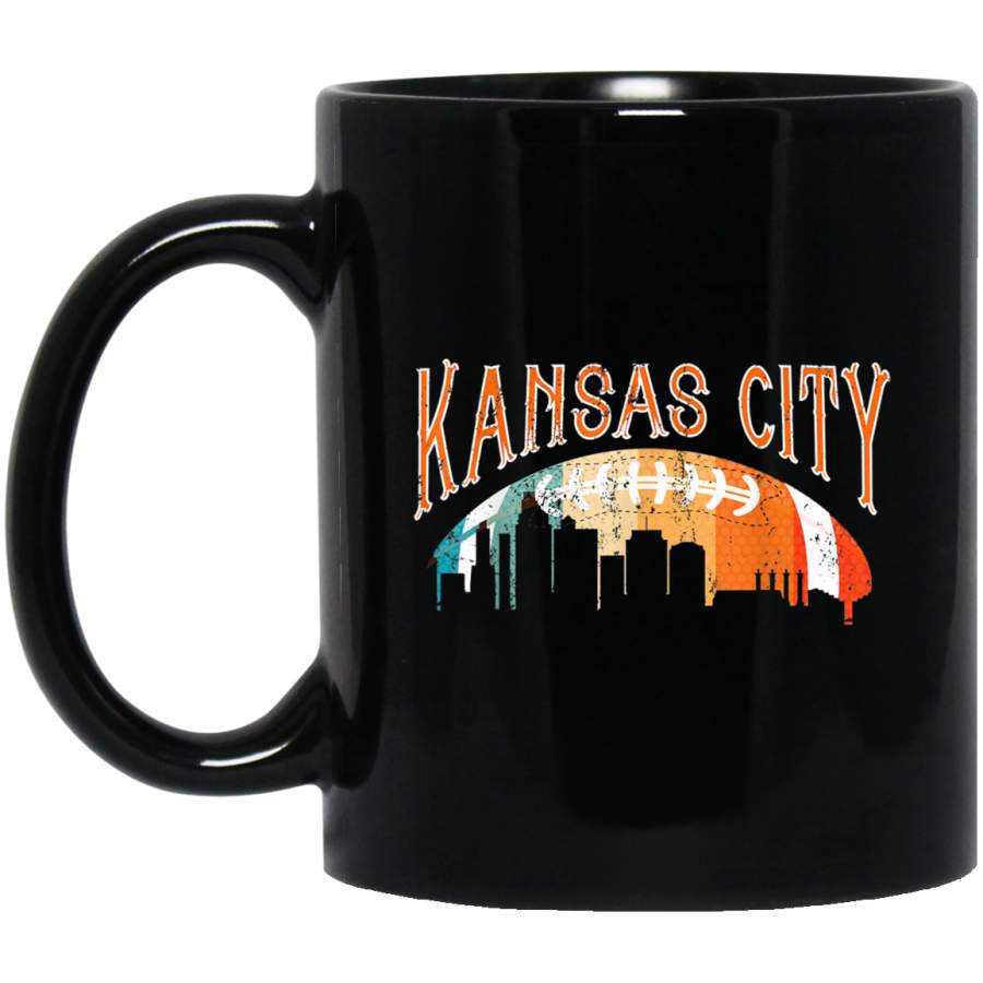 Retro Kansas City Football Fan Vintage City Skyline Mug