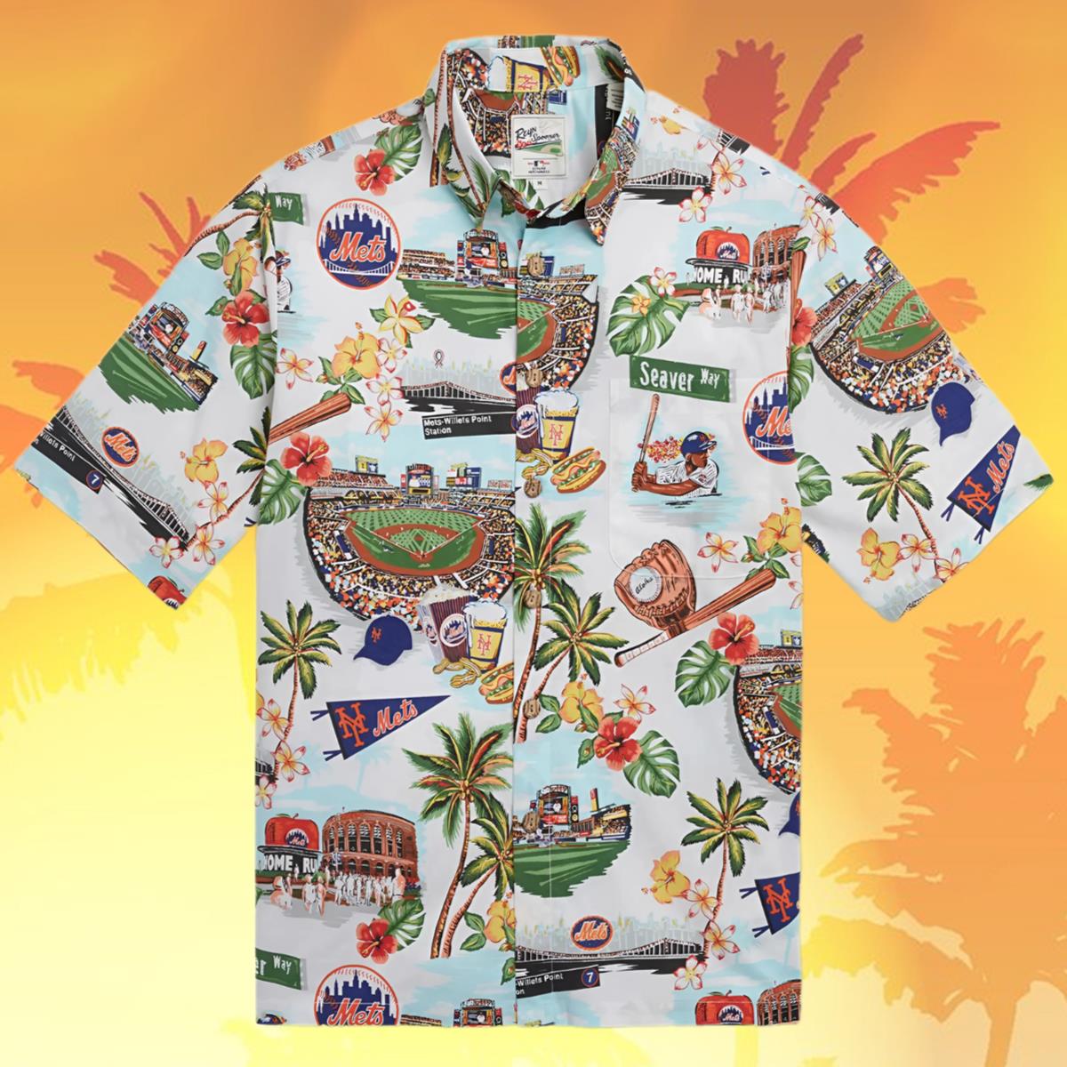 Reyn Spooner Scenic Ny Mets Hawaiian Shirt