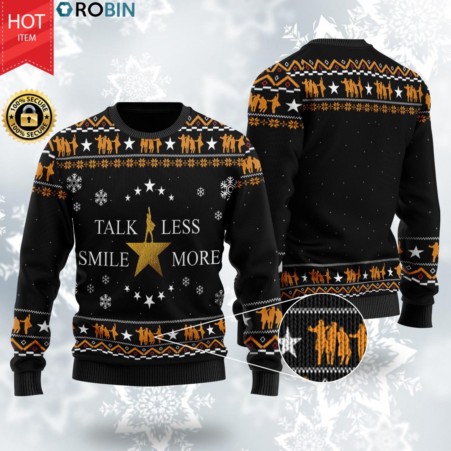 Talk Less Smile More Christmas Wool Ugly Sweater