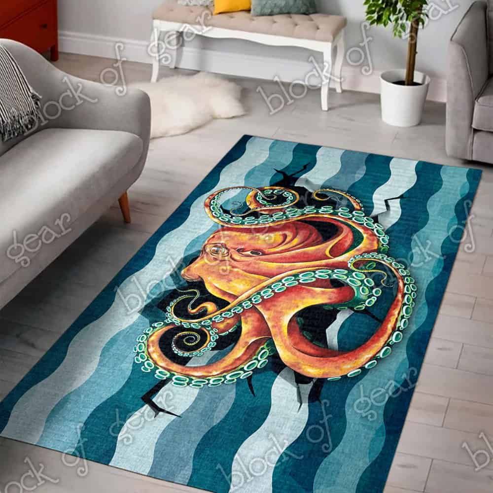 The 20 Rug Block Of Gear™ Octopus Living Room Rug CTN37, Christmas Gift Floor Decor