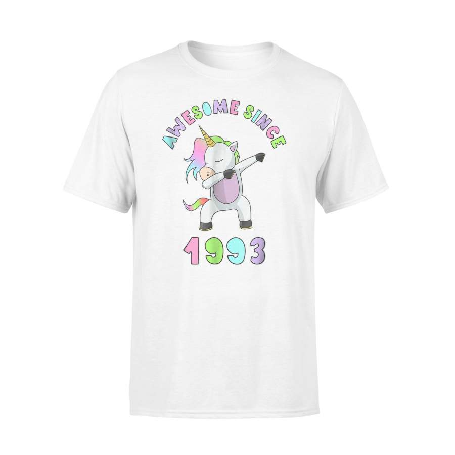 25th Birthday Unicorn Dabbing Women Age 25 1993 T-Shirt