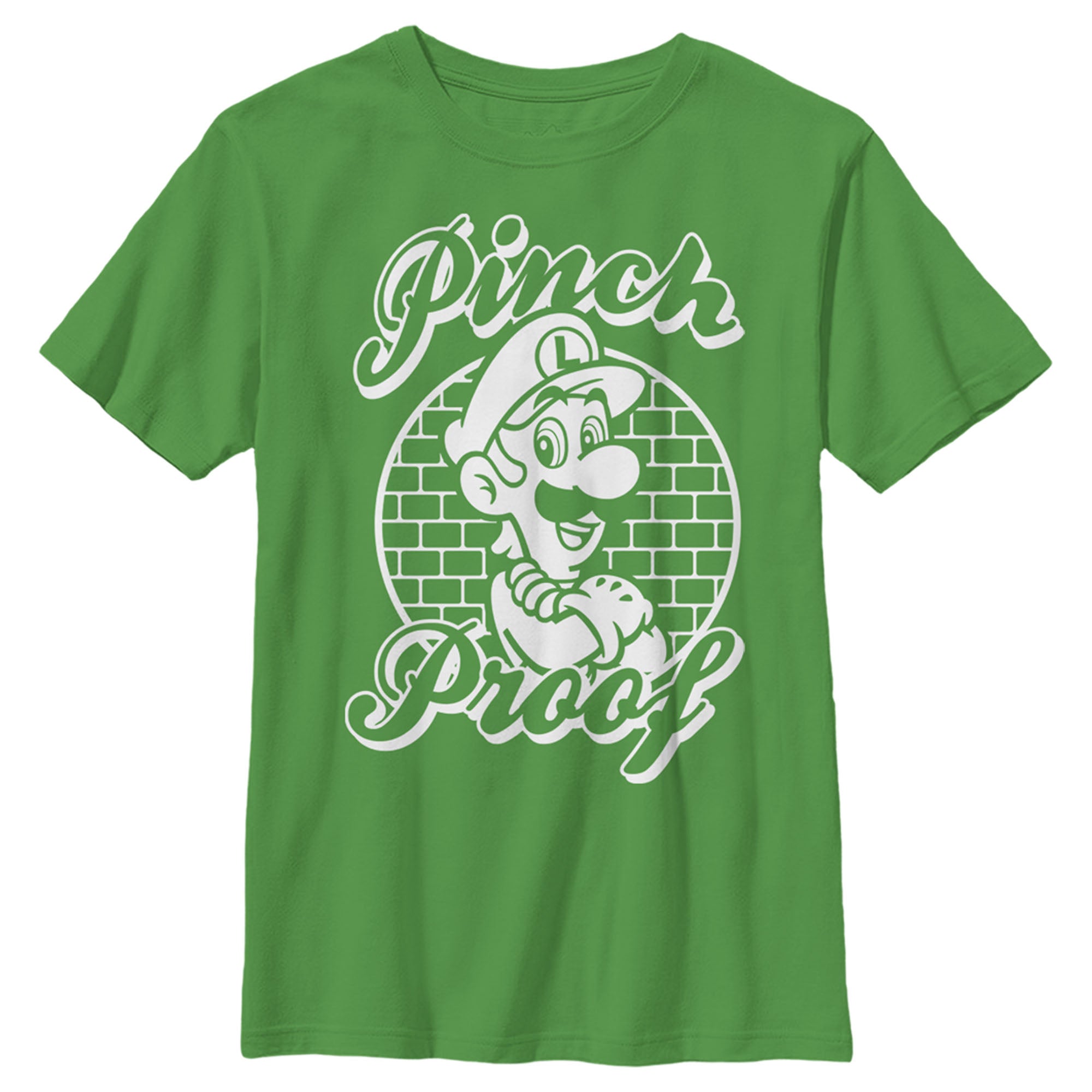 Boy’S Nintendo Super Mario St. Patrick’S Day Pinch Proof Luigi Retro T-Shirt