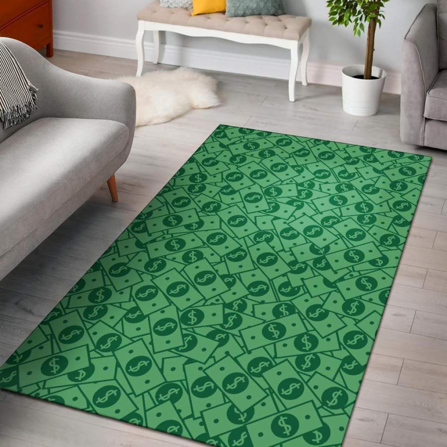 Money Dollar Print Pattern Area Rug