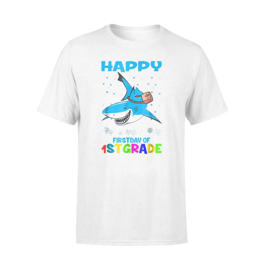 Back To School Happy First Day Of 1st Grade Shark T-shirt