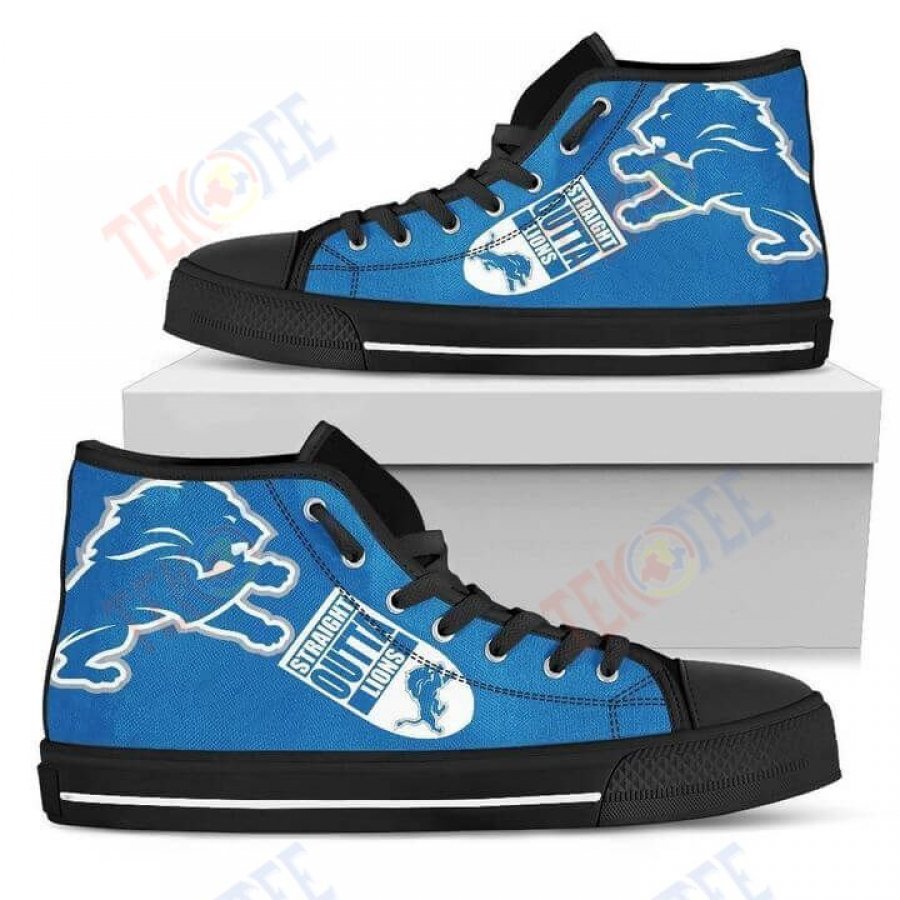 Mens Womens Straight Outta Detroit Lions High Top Shoes TMT955