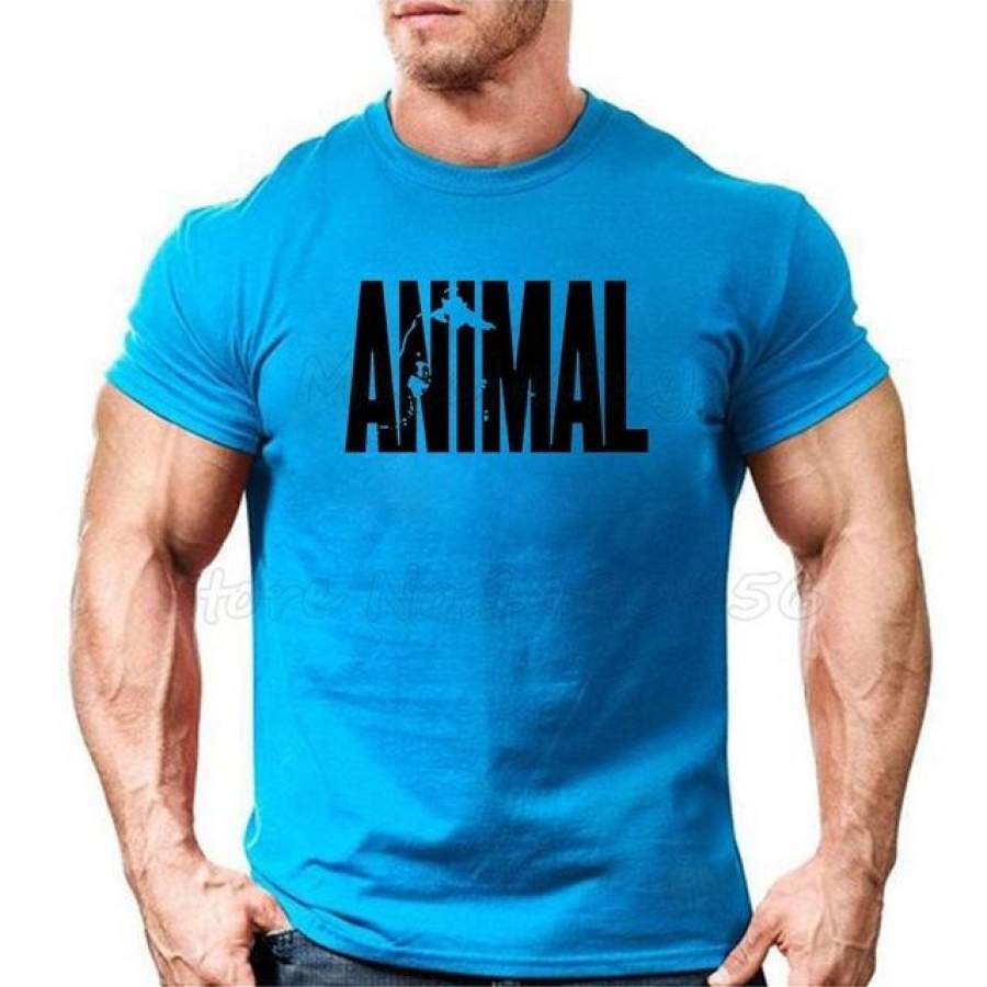 Clothing Bodybuilding and Fitness Men T-shirt workout ANIMAL print Muscle Shirt sportswear tee shirt home