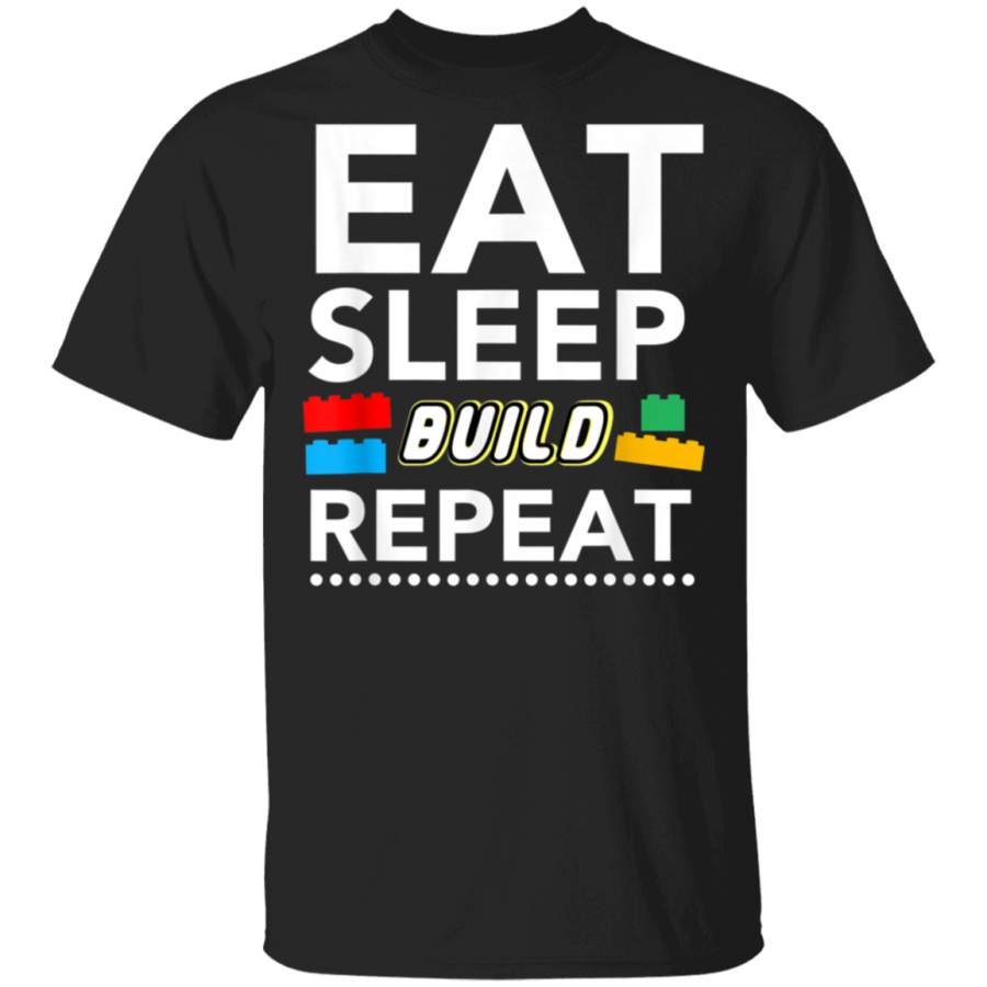 Sleep Eat Build Repeat Building Blocks Bricks Master Builder T-Shirt