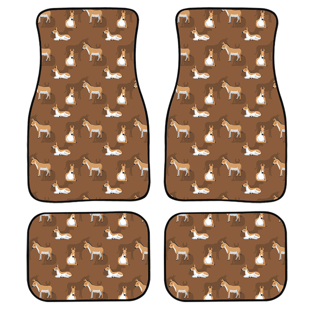 Cartoon Kulan Donkey Pattern Print Front And Back Car Floor Mats, Front Car Mat