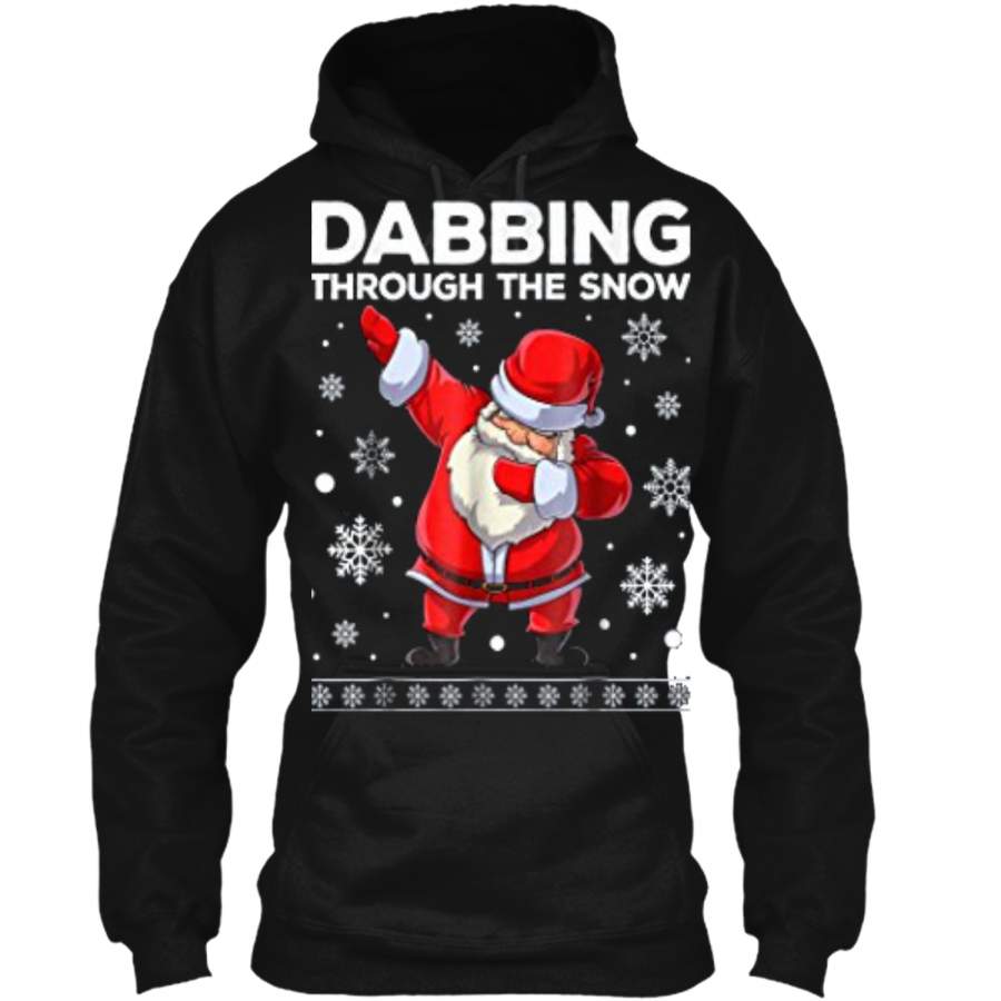 Boys Christmas  Dabbing Santa Through The Snow Kids Pullover Hoodie  Christmas Gift Ideas