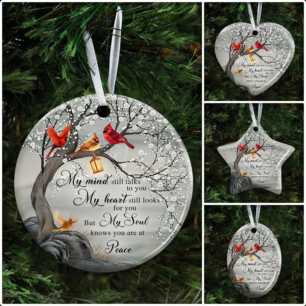 My Mind Still Talks To You Cardinal Memorial Ceramic Ornament