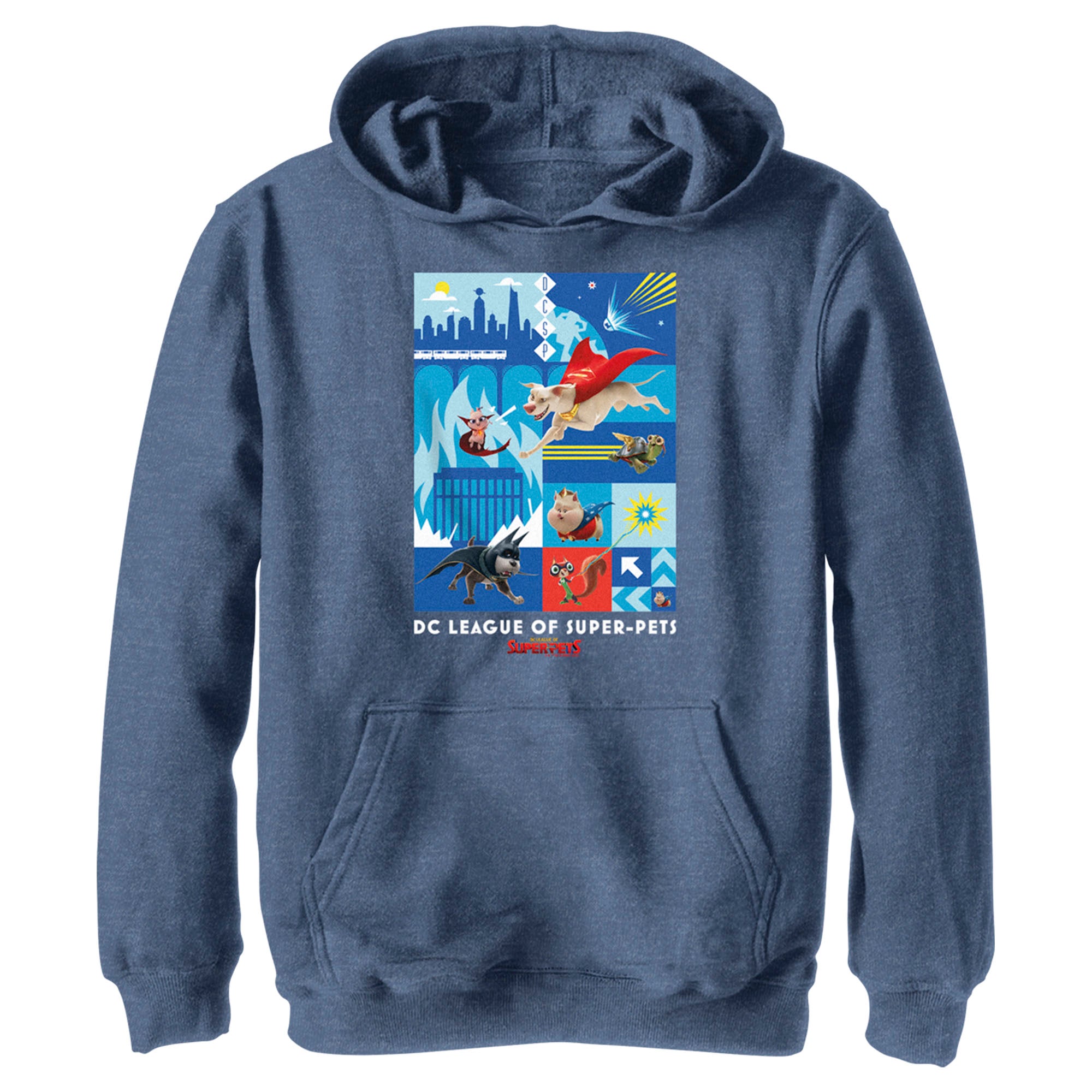 Boy’S Dc League Of Super-Pets Battle Ready Poster Pull Over Hoodie