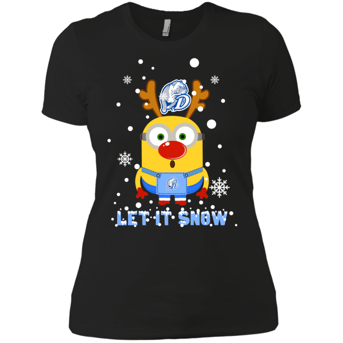 Buy Minion Drake Bulldogs Ugly Christmas Sweaters Let It Snow Women’S T-Shirt