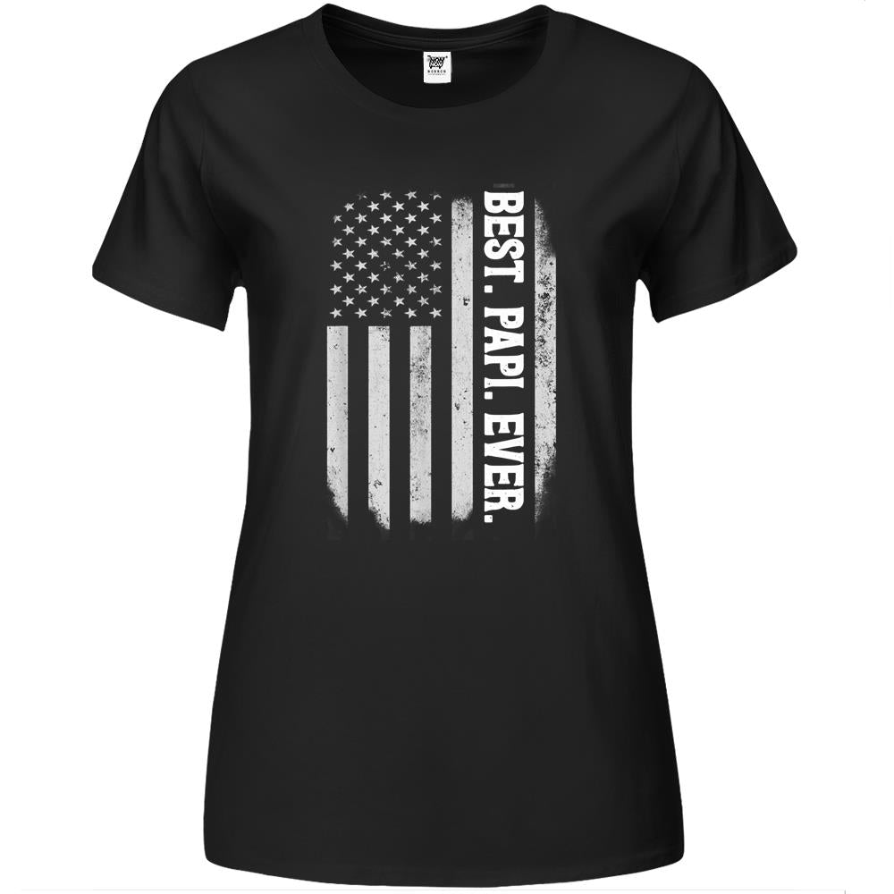 Best Pap Pap Ever Vintage American Flag Father’s Day Premium Womens Tshirts