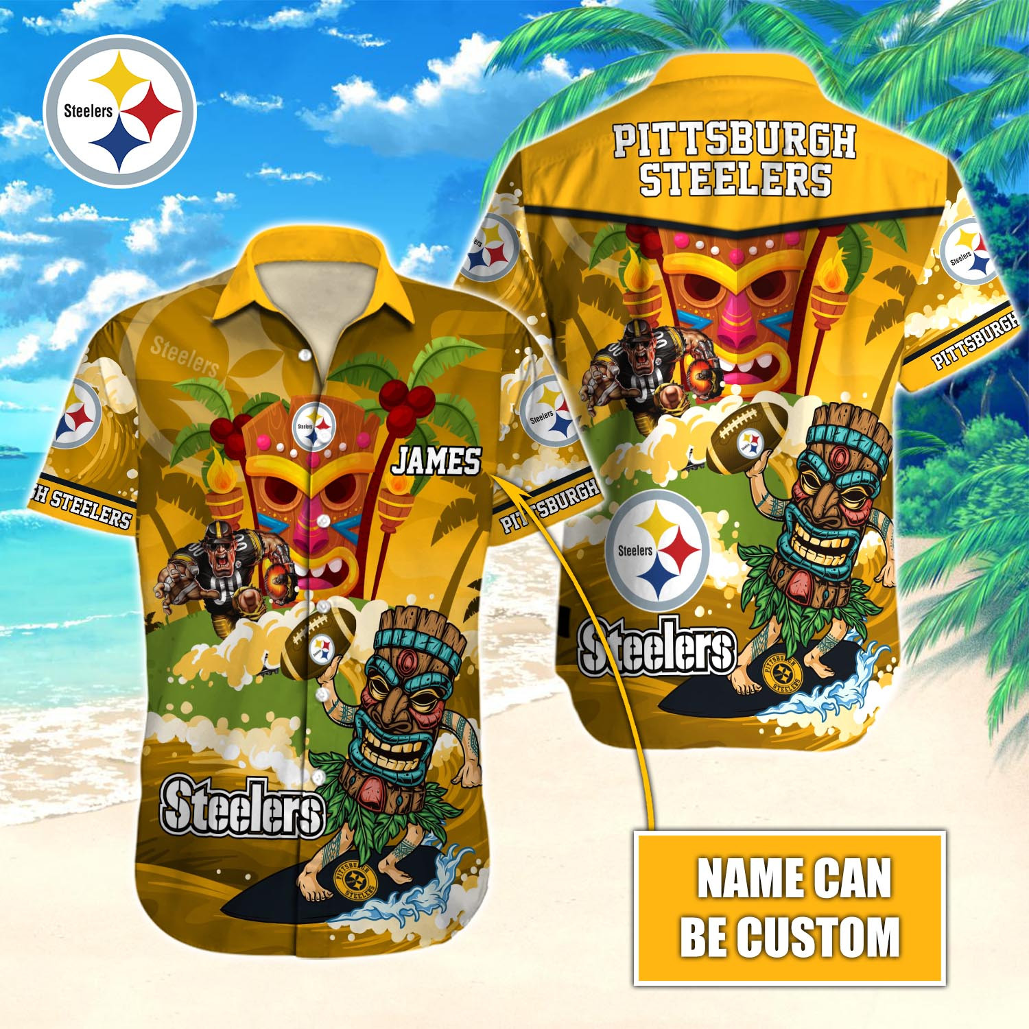 Pittsburgh Steelers Nfl-Hawaiian Shirt Custom T-40152