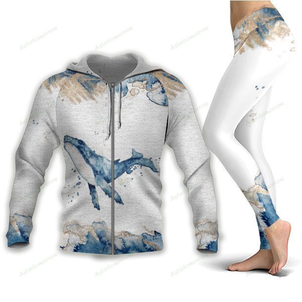 Watercolor Whale Hoodie + Leggings, Ocean Hoodie