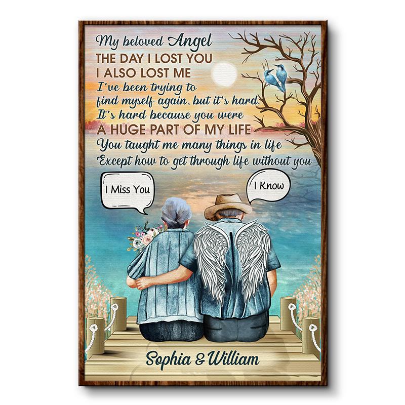 My Beloved Angel Widow Sympathy Old Couple – Memorial Gift – Personalized Custom Poster