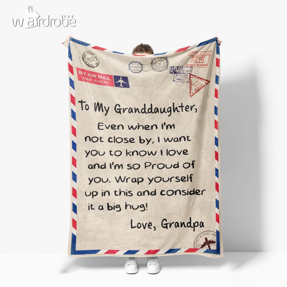Custom Blanket Letter Grandpa To My Granddaughter Blanket – Gift For Granddaughter