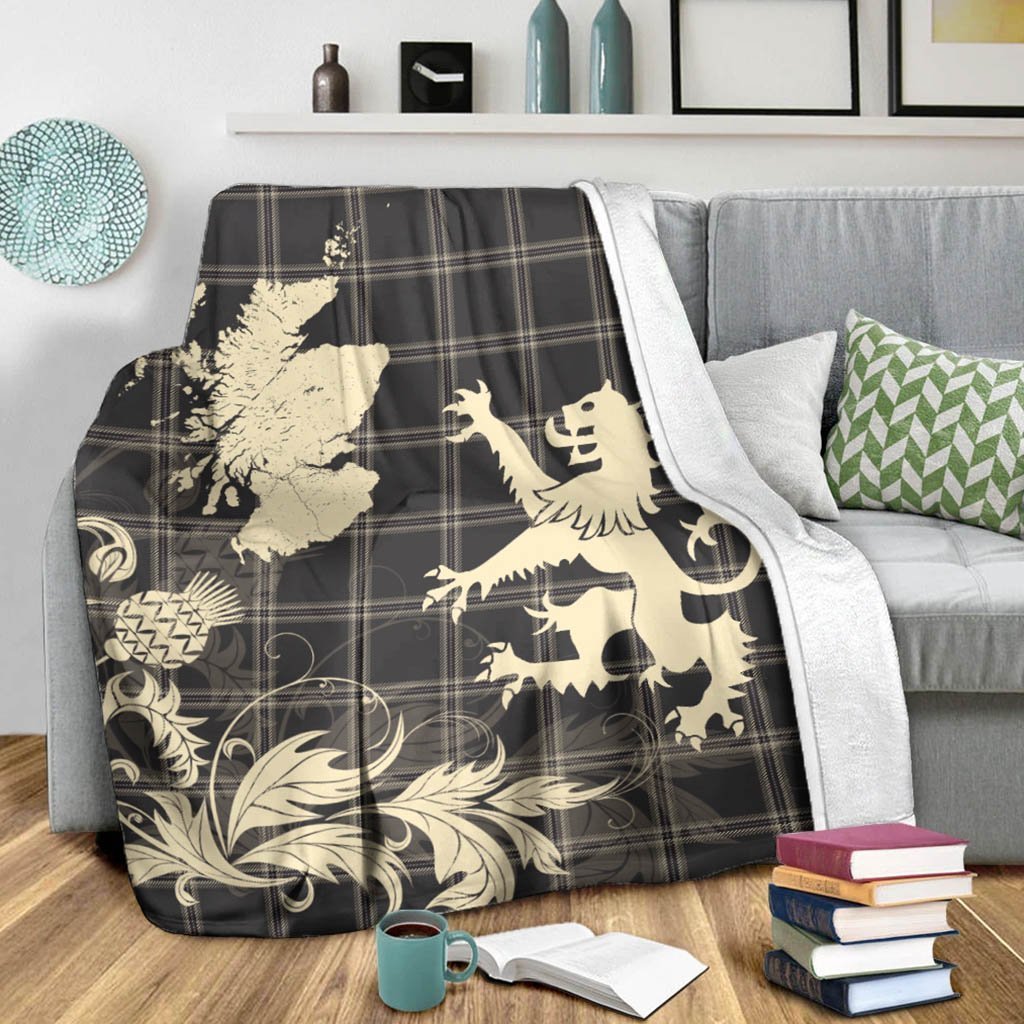 Tartan Blanket Eternity Tartan Scotland Lion Thistle Map Plaid Blanket