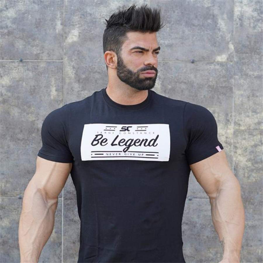 Men summer fitness Bodybuilding cotton t shirt gyms workout Short sleeve shirts male leisure tees tops brand clothes