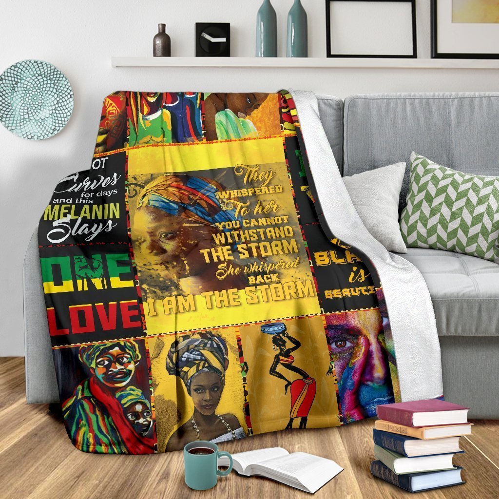 African American Cozy Plush Premium Quilt Blanket Size Throw, Twin, Queen, King, Super King