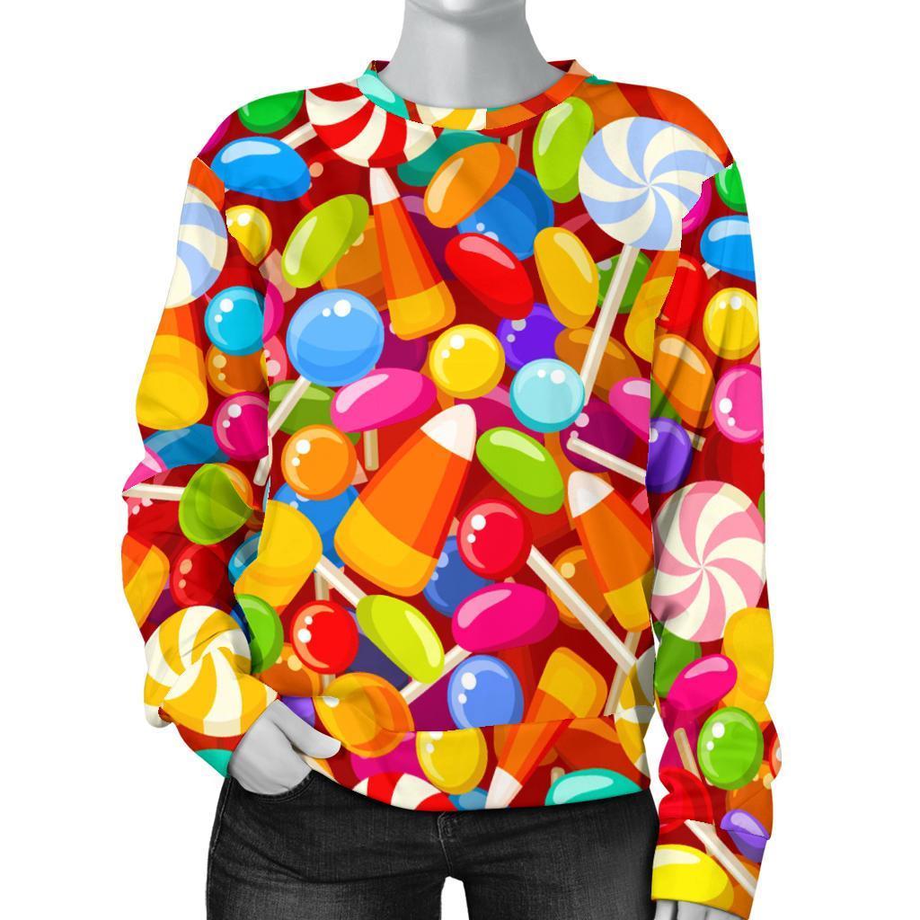 Colorful Candy Pattern Print Women’S Sweatshirt