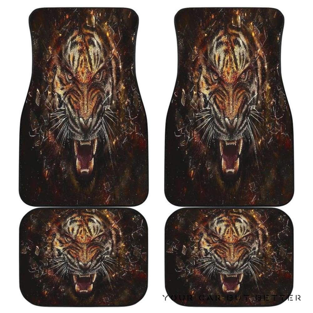 Tiger 3D Angry Face Wild Animal Car Floor Mats 173218