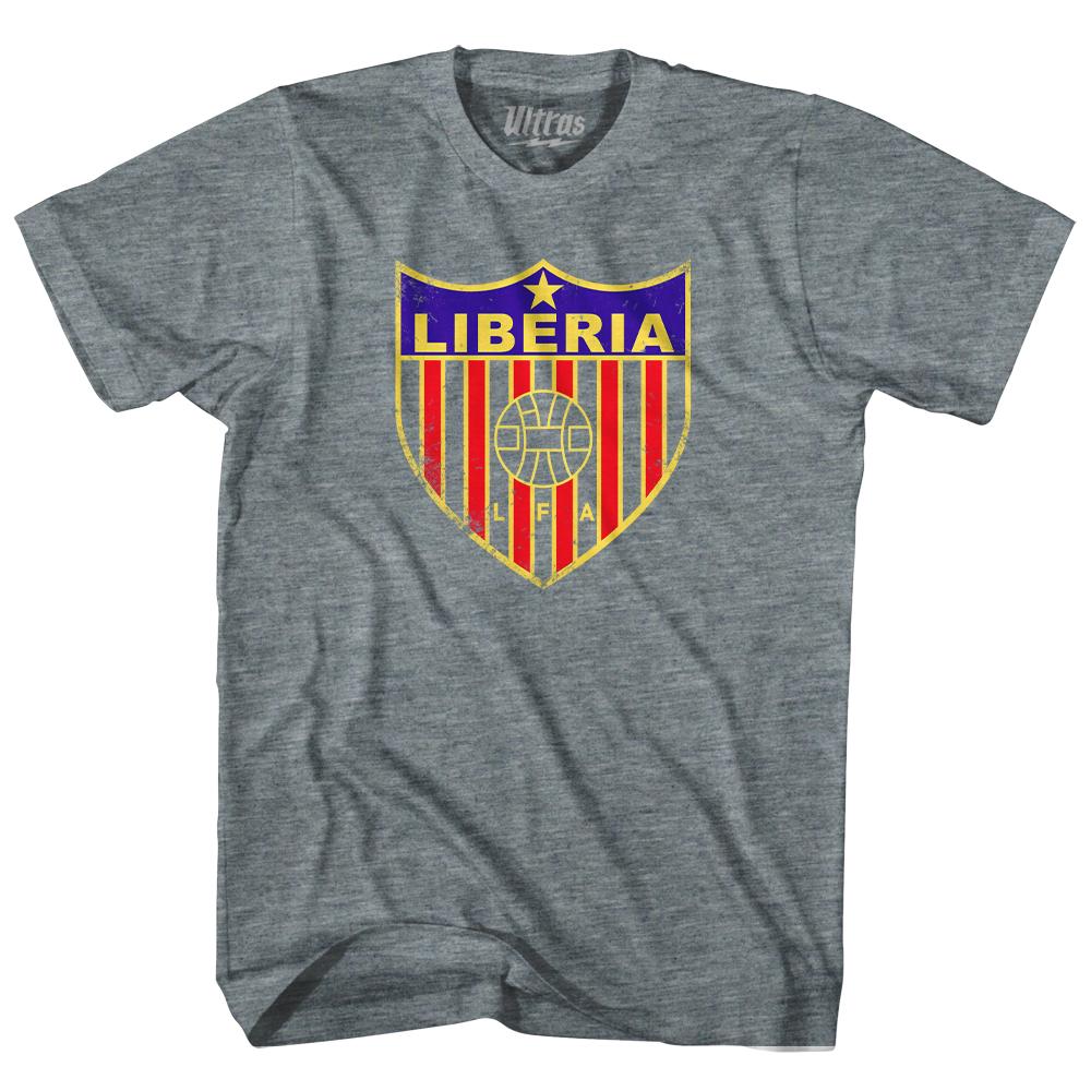 Vintage Liberia Soccer Crest Womens Tri-Blend Junior Cut T-Shirt