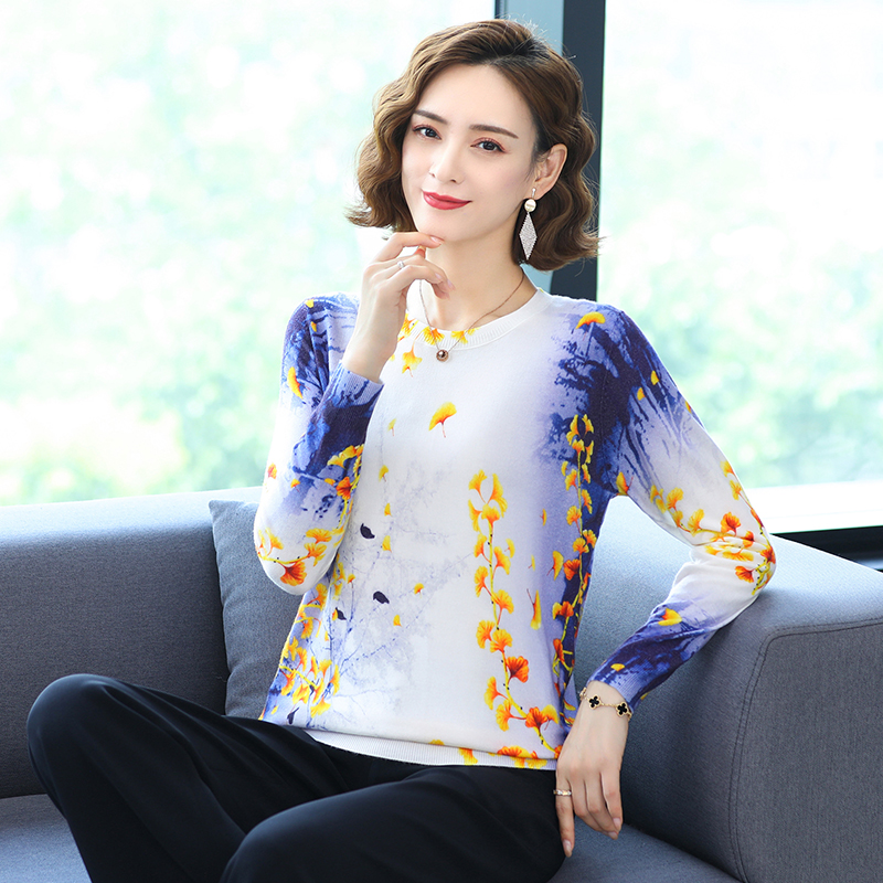 YISU New Women Knitted Sweater O-Neck Printing Tops Female Long sleeve Jumper Loose Casual Knitted pullove Women’s clothing alx