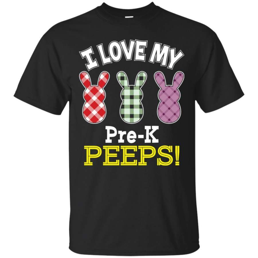 Teacher Easter Day T-shirt I Love My Pre-k Peeps Cute Bunny