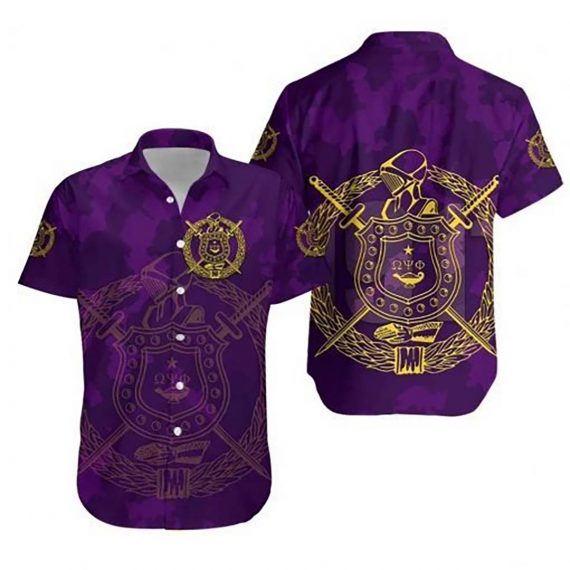 Omega Psi Phi 1911 Fade Crest Royal Blue Camouflage Hawaii Shirt Ha67323