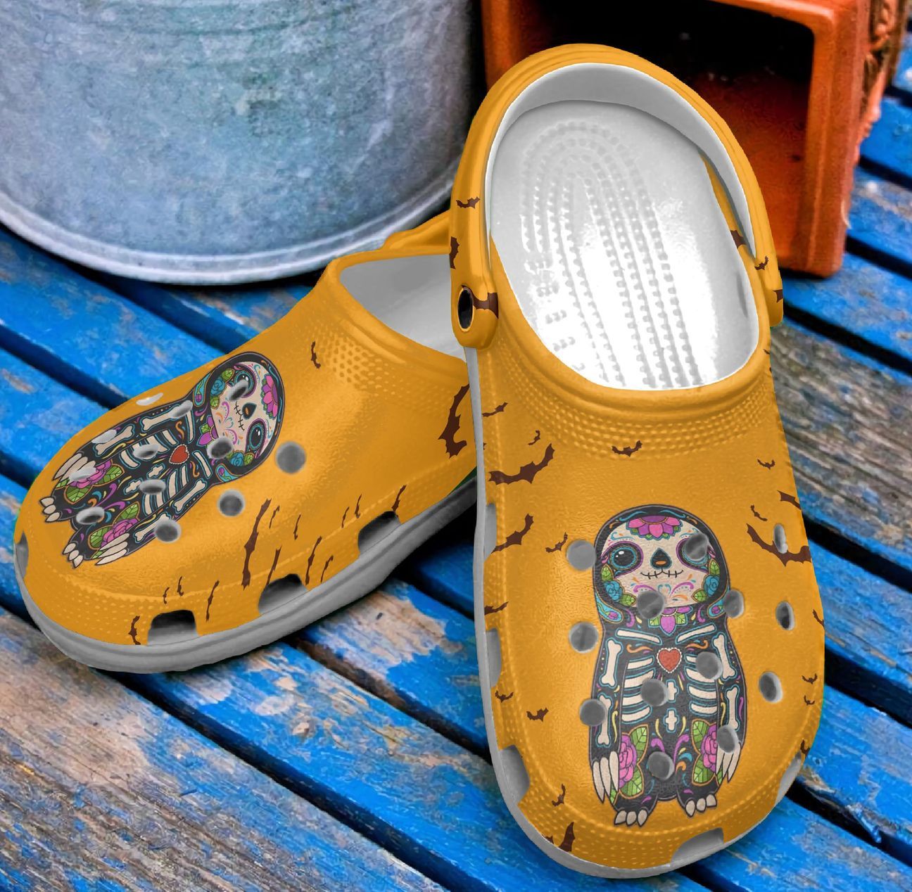 Sloth Halloween Funny Personalized Clog, Custom Name, Text, Color, Number Fashion Style For Women, Men, Kid, Print 3D