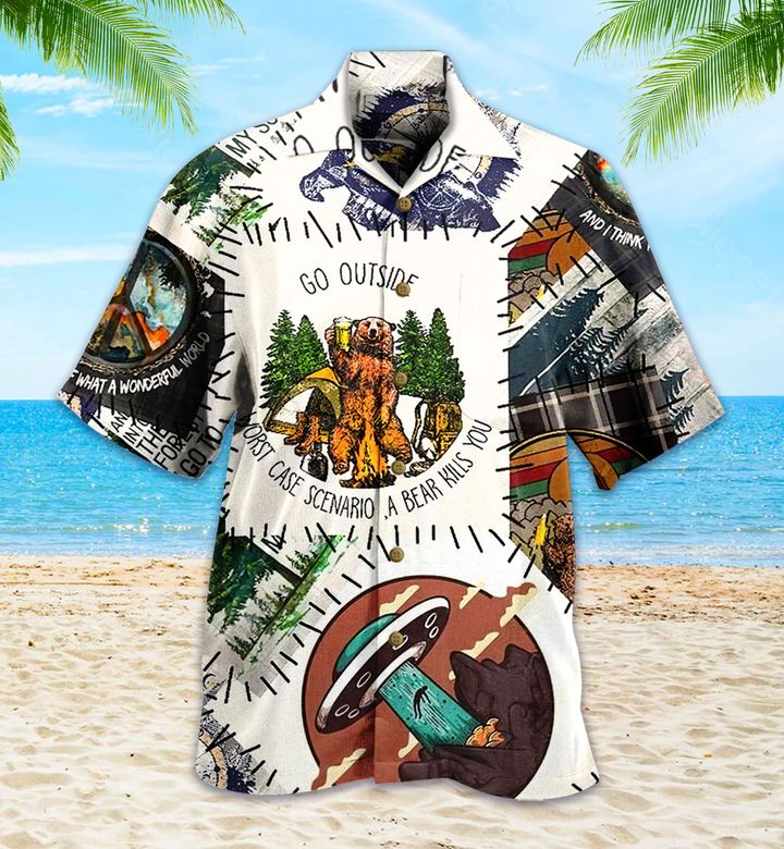 Funny Camping Brown Hawaii Shirt Ha2952