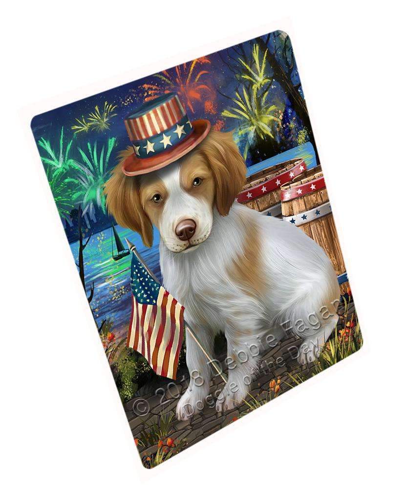 4Th Of July Independence Day Fireworks Brittany Spaniel Dog At The Lake Blanket Blnkt74469