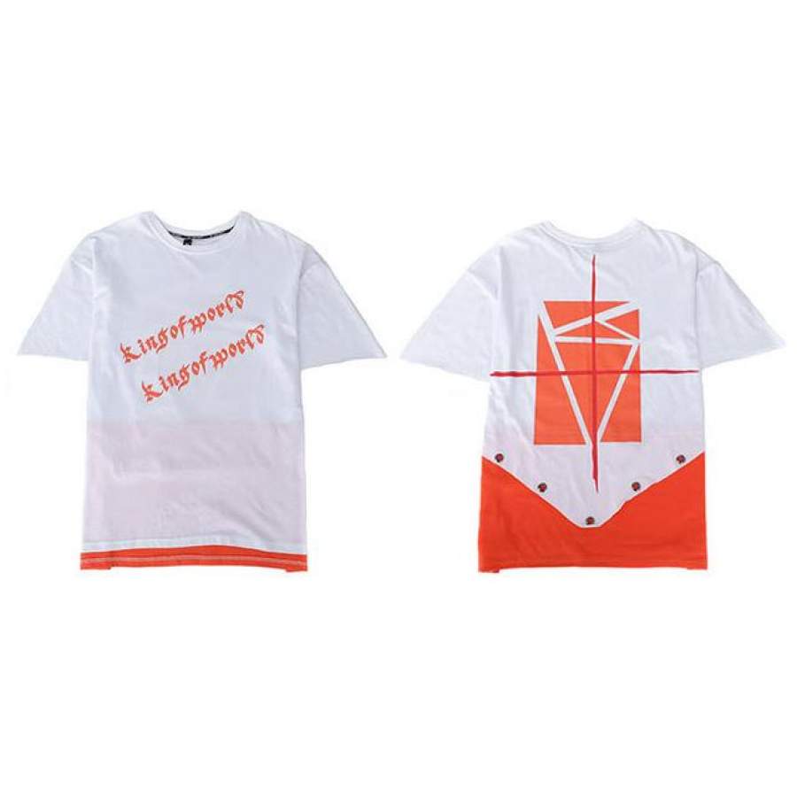 Geometry T Shirt Men Hip Hop Block Patchwork Summer Cross Print Street wear Fashion Top Tees Cotton